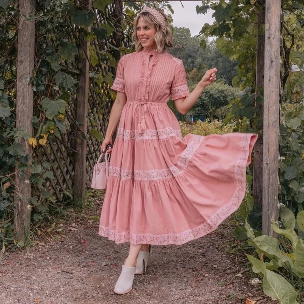 Ivy City Co Pink Maxi Dress Aurora XS